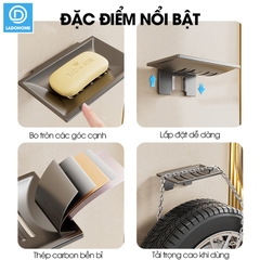 Khay đựng xà bông cục dán tường LD-1937 , khay đựng xà phòng có lỗ thoát nước thép carbon chống gỉ