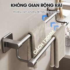 Giá treo khăn nhà tắm LD-5282 hợp kim nhôm không rỉ