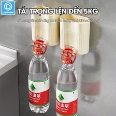 Giá để bàn chải và kem đánh răng kèm cốc súc miệng W8288 dán tường, nhựa PP nguyên sinh an toàn