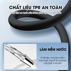 Ống nước vòi sen 1.5m TPR Silicon dẻo dai siêu bền chống cháy sử dụng được nóng lạnh, đầu nối bằng đồng chống mòn