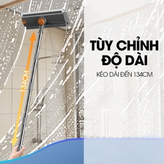 Cây chà sàn C16, chổi chà cọ sàn và gạt nước 2 trong 1, phiên bản nâng cấp với mặt bàn chải mở rộng chữ V chà mọi góc nghách