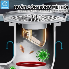 Nắp đậy cống thoát nước, thoát sàn một chiều ngăn mùi LD-2505 , chất liệu thép không rỉ + nhựa ABS