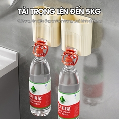 Giá để bàn chải và kem đánh răng kèm cốc súc miệng W8288 dán tường, nhựa PP nguyên sinh an toàn