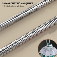Ống nước vòi sen vòi vệ sinh lõi lớn, tăng lưu lượng nước gấp nhiều lần, dây bọc inox 304 và 2 đầu đai ốc bằng đồng