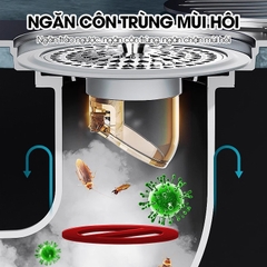 Nắp đậy cống thoát nước, thoát sàn một chiều ngăn mùi LD-2505 , chất liệu thép không rỉ + nhựa ABS