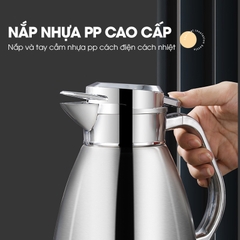 Bình giữ nhiệt, ấm giữ nhiệt loại lớn 2.3L phong cánh châu Âu LH-2439, thời gian giữ nhiệt 24h, inox 304 cao cấp