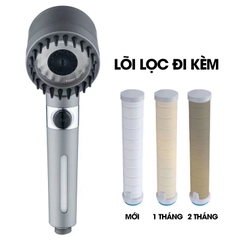 Vòi lá sen, vòi hoa sen kèm bộ lọc cao cấp LD-9010, 3 chế độ nước kèm nút gạt khóa nước tiện lợi