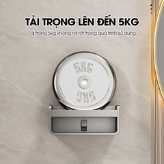 Khay đựng xà phòng LH-1946 có ngăn để bàn chải loại cốc hút chân không gắn tường dễ lắp đặt, nhôm anod không gỉ