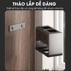 Kệ muỗng đũa, ống đựng muỗng đũa để bàn hoặc treo tường LH-6325 thép carbon chống rỉ
