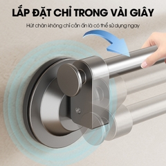 Giá treo khăn nhà tắm, thanh gác dép hút chân không LD-5248, nhôm anod không rỉ, không cần khoan đục, dễ dàng lắp đặt