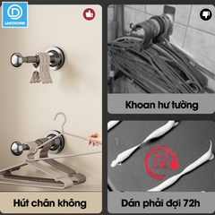 Giá treo móc quần áo hút chân không LD-4105, có thể kéo dài hoặc thu gọn dùng đê trên móc quần áo rất tiện và dễ lắp đặt