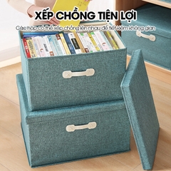 Hộp đựng đồ đa năng, quần áo chăn mền có nắp đậy LH-3107, vải lanh không dệt chất lượng cao, chống ẩm mốc, nhiều size