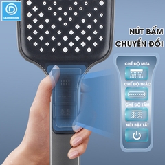 Vòi sen tăng áp bản to hiện đại 7 chế độ LD-9011, lưu lượng nước lớn và chế độ nút bấm dễ sử dụng
