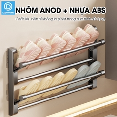 Kệ để giày dép treo tường 2 tầng LD-5233 nhôm anod không rỉ + tặng kèm miếng dán, tắt kê và vít