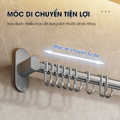 Móc treo nhà bếp đa năng có rảnh để dao và gác nắp nồi Nhôm Anod không rỉ RX08