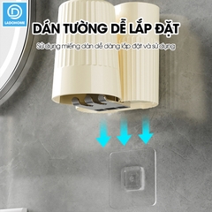 Giá để bàn chải và kem đánh răng kèm cốc súc miệng W8288 dán tường, nhựa PP nguyên sinh an toàn