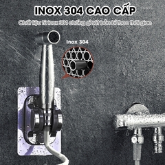 Vòi xịt toilet, vòi xịt vệ sinh phòng tắm cao cấp INOX304 LH-9423 + tặng kèm giá đỡ, ống dây lò xo 3 mét chất lượng cao