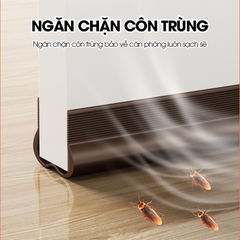 Thanh chèn chân cửa ngăn gió bụi côn trùng nhựa PVC D1949, dùng được cho cửa mở quay có độ dày 3-5cm, khe hở không quá 2cm