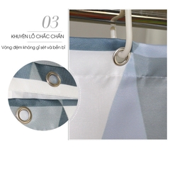 Rèm treo nhà tắm họa tiết kim cương, rèm Poliester không thấm nước, rèm treo khách sạn, chung cư, nhà trọ