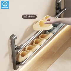 Kệ để giày dép treo tường 2 tầng LD-5233 nhôm anod không rỉ + tặng kèm miếng dán, tắt kê và vít
