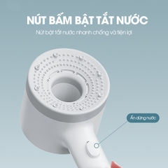 Bộ vòi sen điều áp 5 chế độ LH-9008 nhựa ABS cao cấp, lắp được cho nước nóng lạnh, có lõi lọc + dây ống 1.5m và giá đỡ