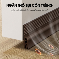 Ron chặn khe cửa dán một bên phiên bản nâng cấp 3 lớp giúp ngăn bụi gió và cách âm, tích hợp sẵn keo dán dể dàng lắp đặt