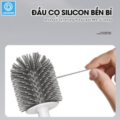 Cọ chà vệ sinh bồn cầu cán dài silicon gắn tường MT14 + tặng kèm kẹp gắp lông tóc