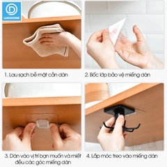 Móc xoay treo muỗng thìa nhà bếp, móc treo bếp, móc dán tường D1848