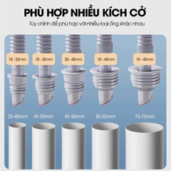 Thiết bị bịt kín ống thoát nước ngăn mùi SS15 cho nhà bếp, nhà vệ sinh, chống chảy ngược, chống con trùng, chống mùi