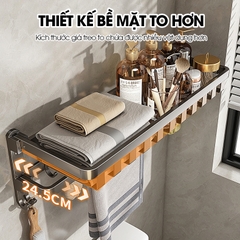 Giá treo khăn đa năng, kệ để khăn tắm gấp gọn SQ-6244 Nhôm Anod không rỉ