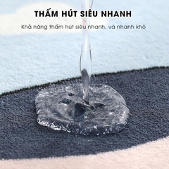 Thảm lau chân hoạt hình 40x60 lông Cashmere dày 10mm siêu thấm hút họa tiết dễ thương