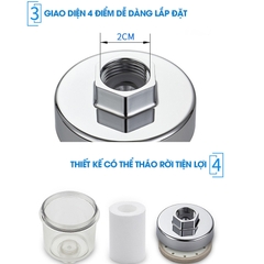 Đầu lọc nước cho vòi hoa sen, vòi rửa vệ sinh, vòi máy giặt,... LD-9322 tương thích cở ren 21, lõi lọc có thể thay thế