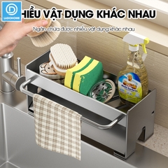 Kệ để đồ rửa chén, nước rửa chén bát, giẻ lau để bồn rửa LH-2345 thép carbon sơn nhiệt chống rỉ sét