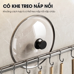 Móc treo nhà bếp đa năng có rảnh để dao và gác nắp nồi Nhôm Anod không rỉ RX08