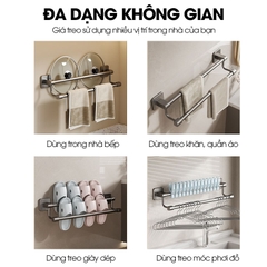 Giá treo khăn nhà tắm LD-5282 hợp kim nhôm không rỉ