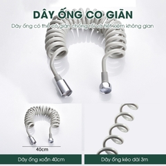 Vòi xịt toilet, vòi xịt vệ sinh phòng tắm cao cấp INOX304 LH-9423 + tặng kèm giá đỡ, ống dây lò xo 3 mét chất lượng cao