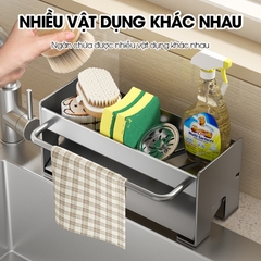 Kệ để đồ rửa chén, nước rửa chén bát, giẻ lau để bồn rửa LH-2345 thép carbon sơn nhiệt chống rỉ sét