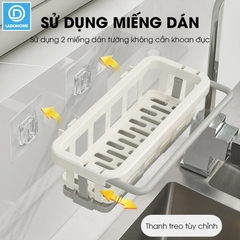 Kệ để dụng cụ rửa chén, giá để nước rửa chén bát treo tường có khay hứng nước LD-2468