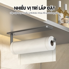 Giá treo túi đựng thực phẩm, thanh treo màn bọc thực phẩm, móc treo khăn lau nhà bếp LH-4102 Nhôm Anod không rỉ