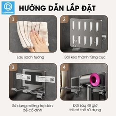 Giá treo máy sáy tóc chống trộm dán tường LD-7706 nhôm hợp kim không rỉ