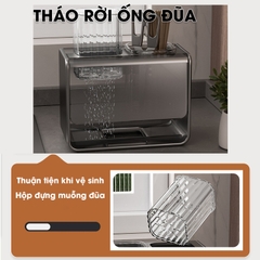 Kệ muỗng đũa, ống đựng muỗng đũa để bàn hoặc treo tường LH-6325 thép carbon chống rỉ