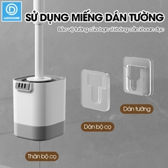 Cọ chà vệ sinh bồn cầu cán dài silicon gắn tường MT14 + tặng kèm kẹp gắp lông tóc