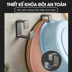 Móc treo thau nhựa, móc treo chậu rửa chén chậu giặt đồ RX12 thép carbon không rỉ
