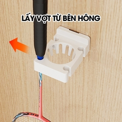 Móc treo chuyên dụng cho vợt cầu lông, móc dán tường RX21