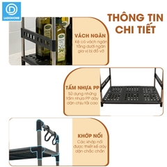 Kệ để gia vị nhà bếp khung inox chịu lực LD-3640