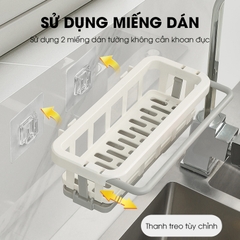 Kệ để dụng cụ rửa chén, giá để nước rửa chén bát treo tường có khay hứng nước LD-2468