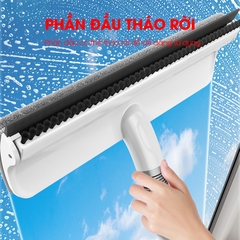 Cây lâu kính C10, lau cửa sổ kính kết hợp gạt nước và chà bùi bẩn + Tặng kèm 2 miếng lau thay thế