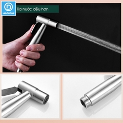 Vòi xịt toilet, vòi xịt vệ sinh phòng tắm cao cấp INOX304 LH-9423 + tặng kèm giá đỡ, ống dây lò xo 3 mét chất lượng cao