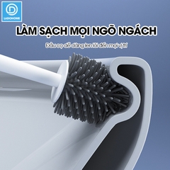 Cọ chà bồn cầu, bàn chải toilets nhà vệ sinh đầu silicon 2 trong 1 LH-8675, với đầu cọ linh hoạt len lõi mọi ngóc ngách
