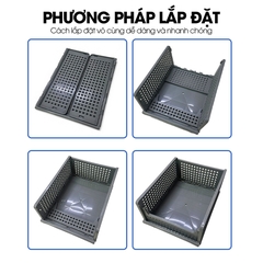 Hộp lưu trữ gấp gọn có thể xếp chồng LH-5555, hộp tủ đựng quần áo, văn phòng phẩm, vật dụng cá nhân xếp tầng ngăn nắp